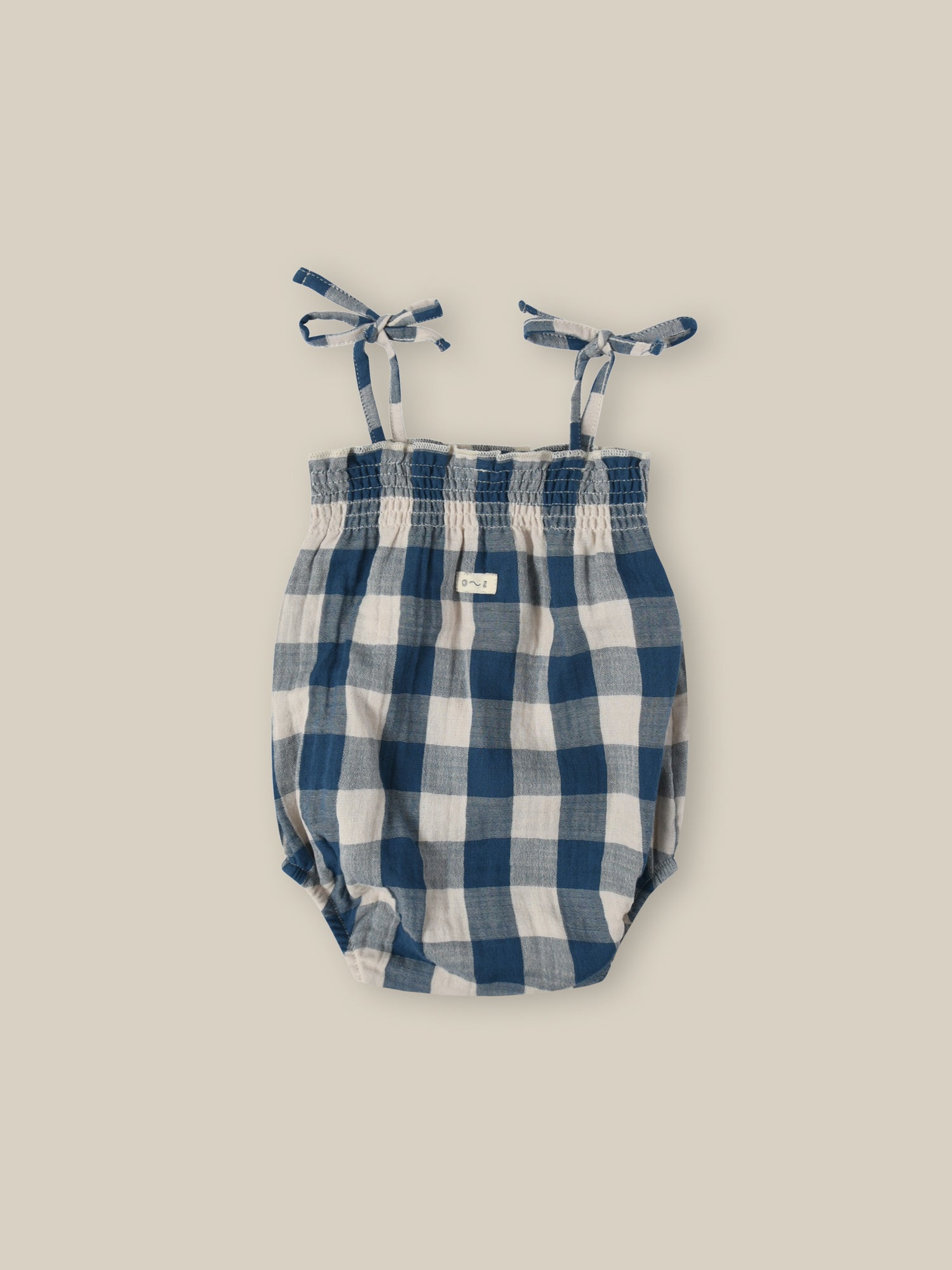 Pottery Blue Gingham Spaghetti Bodysuit Organic Zoo - enjoykidsus