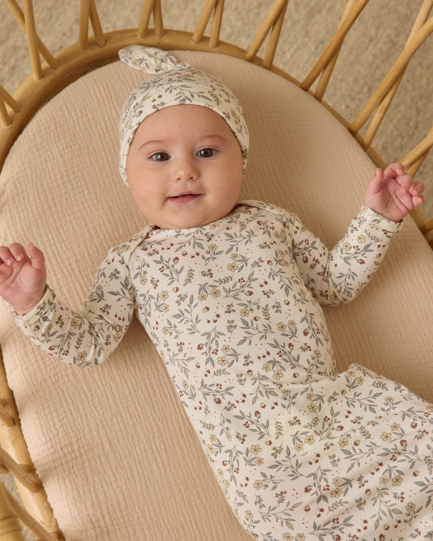Quincy Mae Bamboo Baby Gown + Hat Set || Woodland Quincy Mae