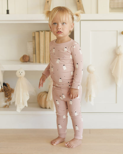 Quincy Mae Bamboo Pajama Set || Pink Ghosts Quincy Mae New