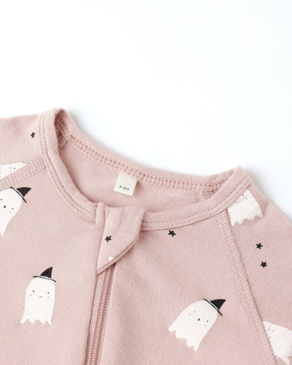 Quincy Mae Bamboo Zip Footie || Pink Ghosts Quincy Mae New