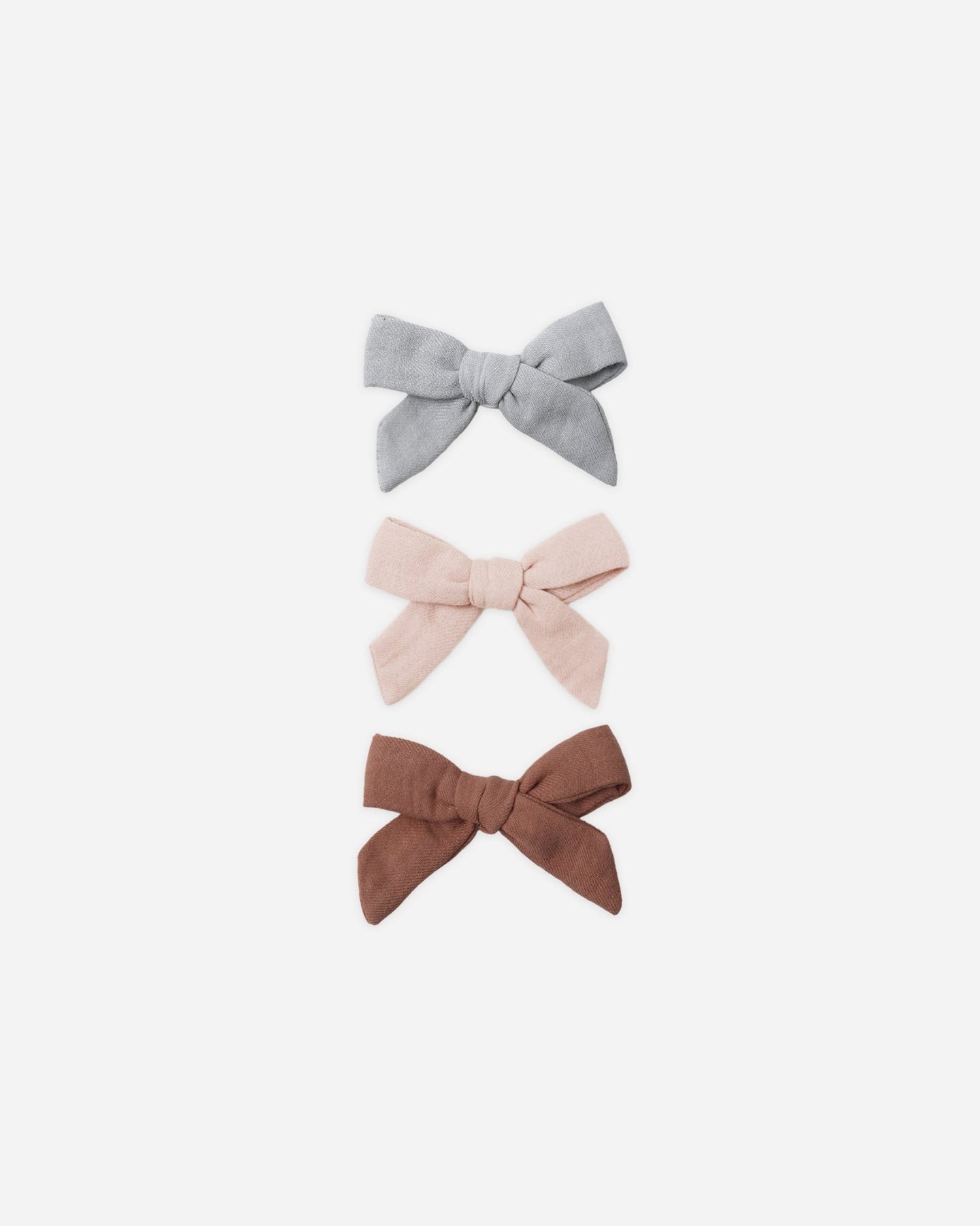 Quincy Mae Bow W. Clip, Set Of 3 Sky, Blush, Poppy Quincy Mae