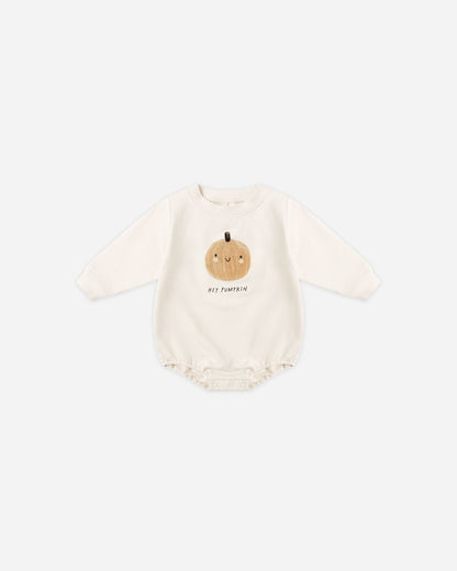 Quincy Mae Crewneck Bubble Romper || Pumpkin Quincy Mae New