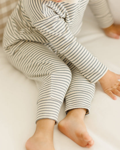 Quincy Mae Drawstring Pant || Ocean Micro Stripe Quincy Mae