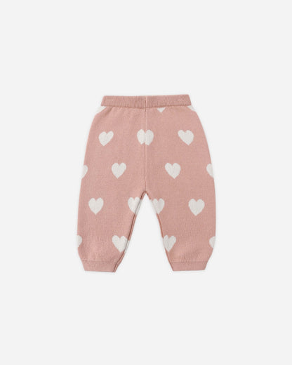 Quincy Mae Heart Knit Pants Pink Quincy Mae