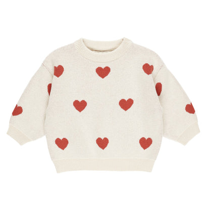 Quincy Mae Heart Knit Sweater - Natural Quincy Mae - enjoykidsus