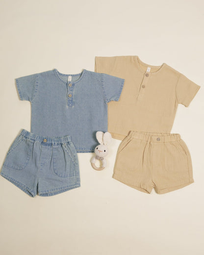 Quincy Mae Henry Top Lightweight Denim Quincy Mae