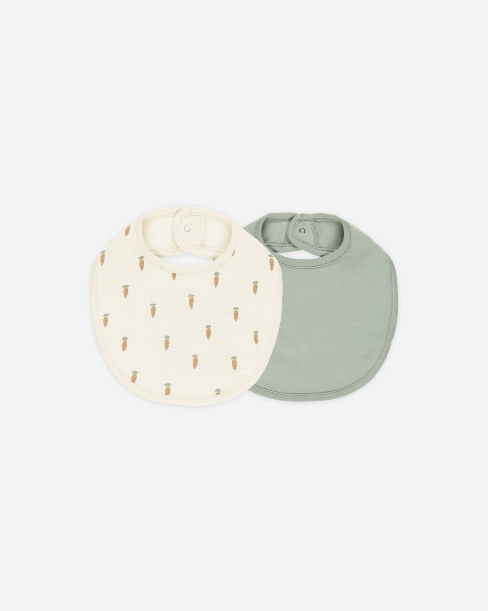Quincy Mae Jersey Snap Bib, 2 Pack || Carrots, Sage Quincy Mae