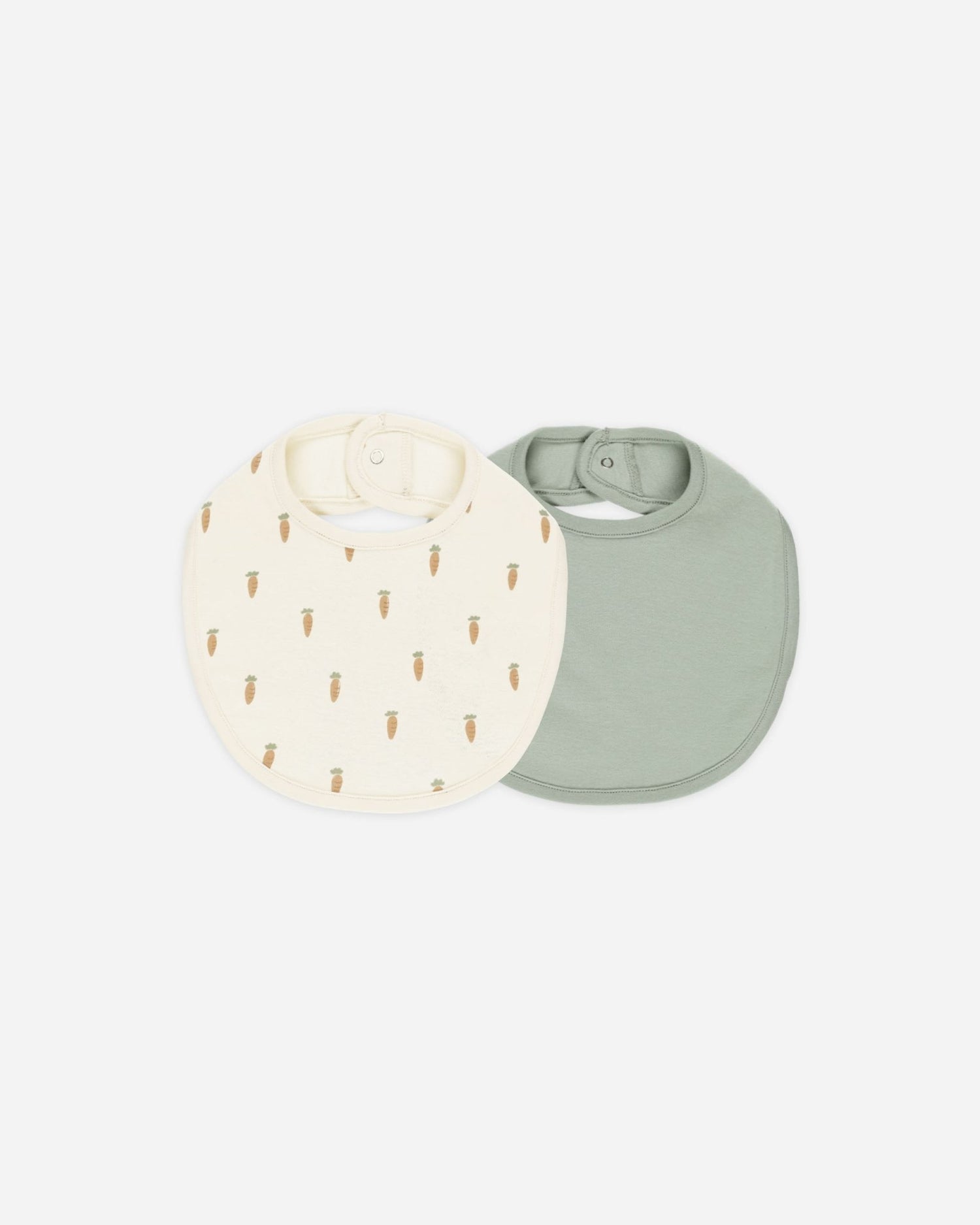 Quincy Mae Jersey Snap Bib, 2 Pack || Carrots, Sage Quincy Mae