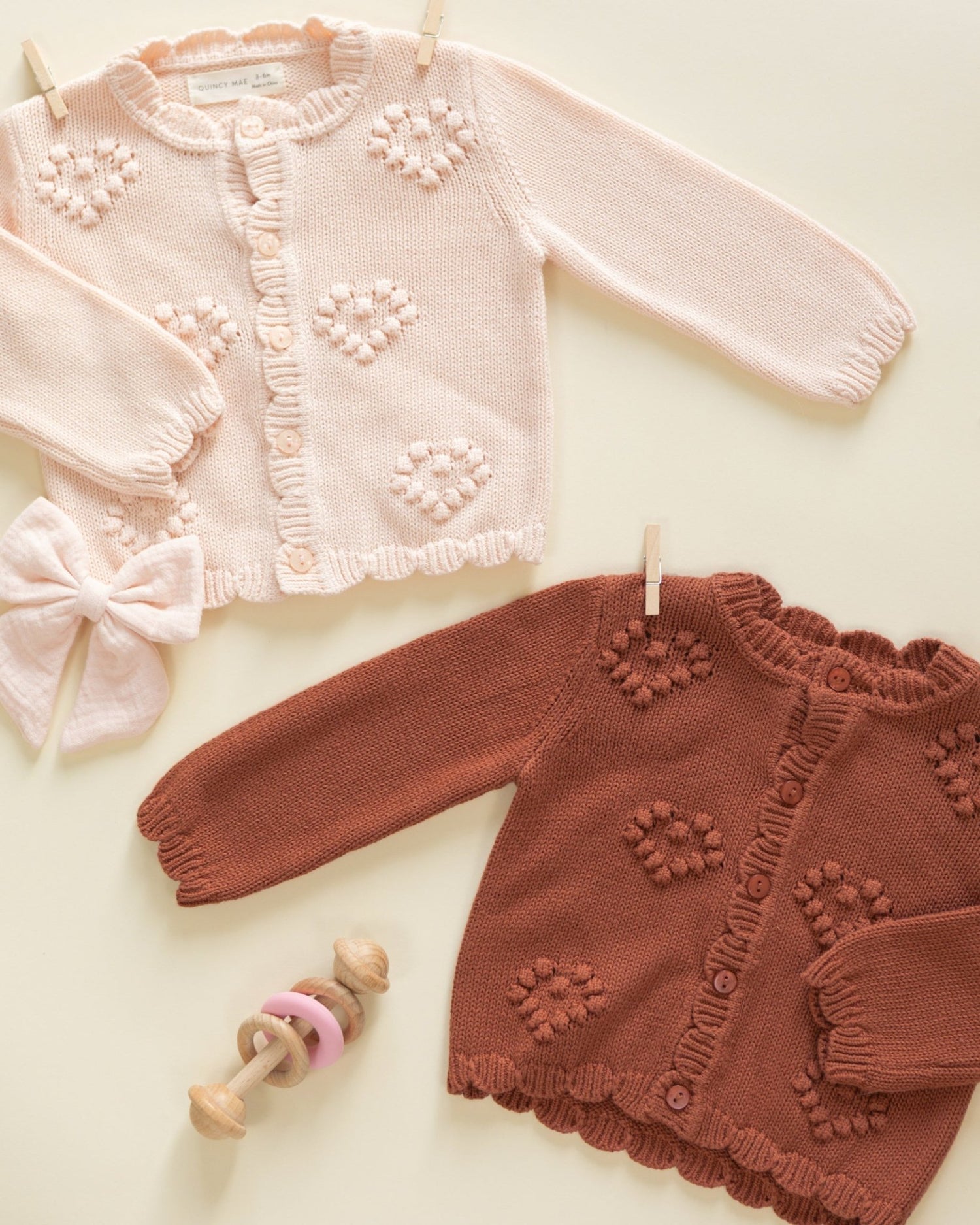 Quincy Mae Knit Cardigan Red Quincy Mae