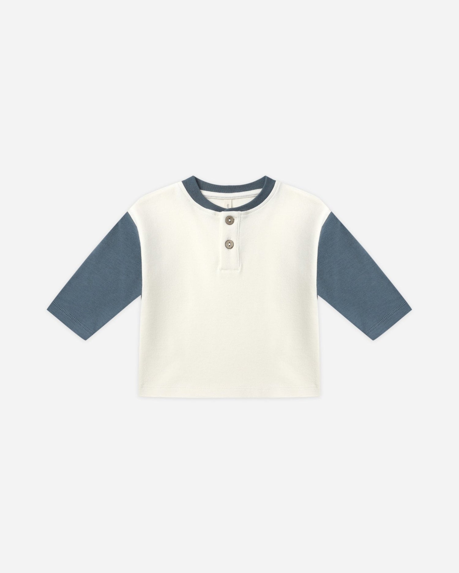 Quincy Mae Long Sleeve Henley Tee || Ocean Quincy Mae