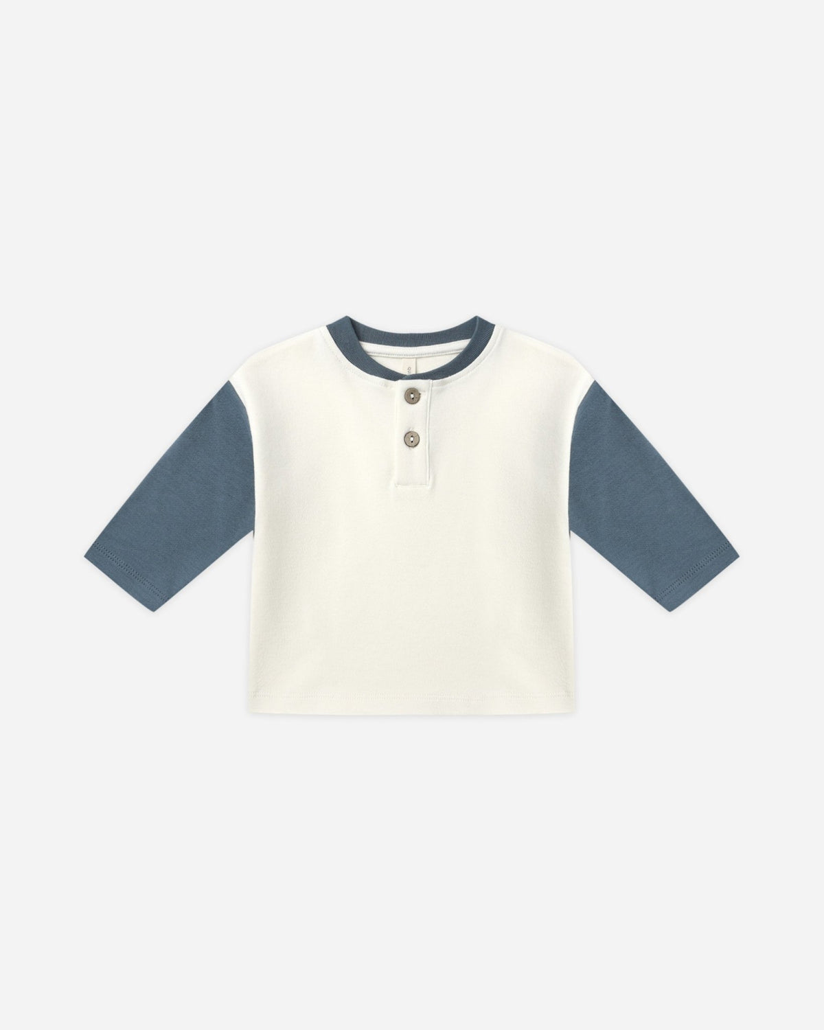 Quincy Mae Long Sleeve Henley Tee || Ocean Quincy Mae