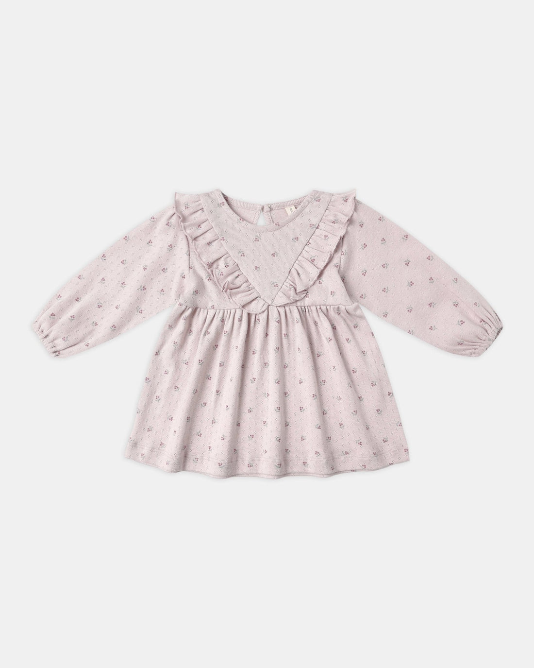 Quincy Mae Long Sleeve Ruffle V Dress || Lilac Ditsy Quincy Mae