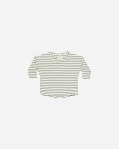 Quincy Mae Long Sleeve Tee || Sage Stripe Quincy Mae