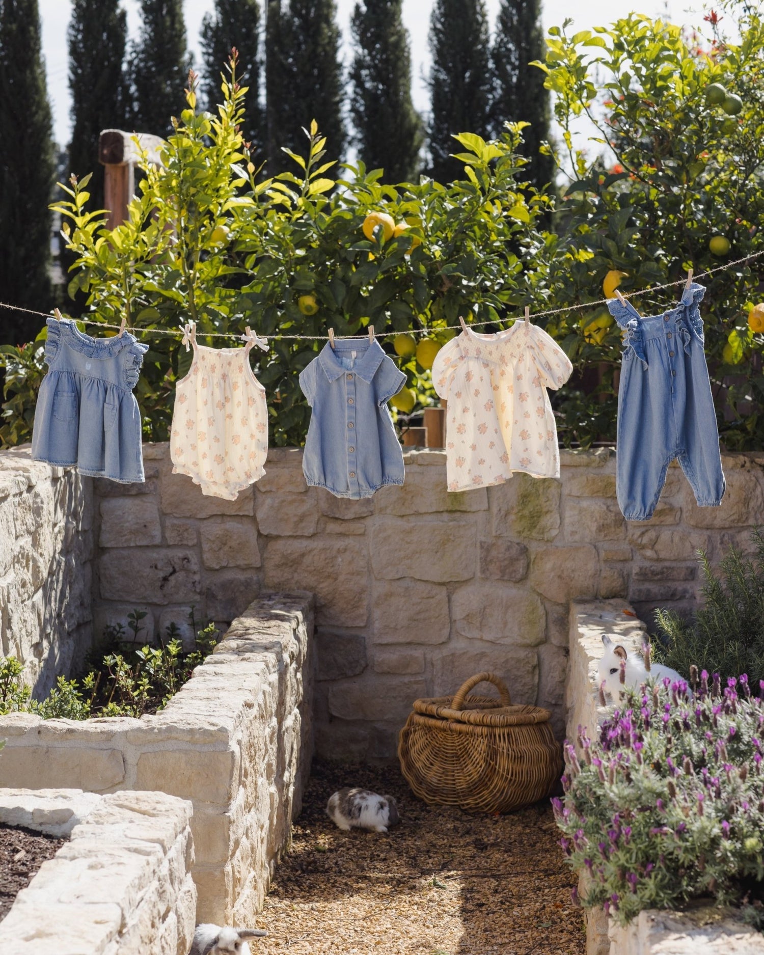 Quincy Mae Matteo Romper Lightweight Denim Quincy Mae