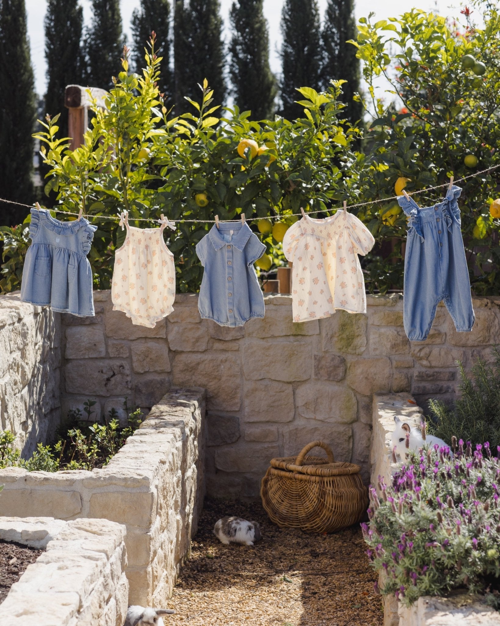Quincy Mae Matteo Romper Lightweight Denim Quincy Mae