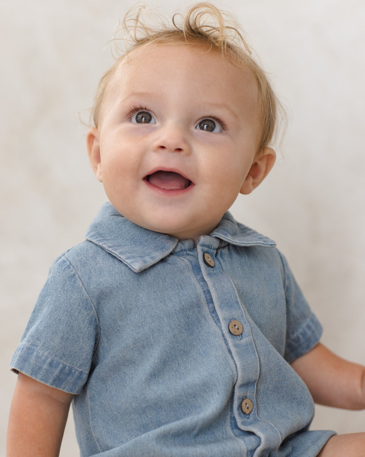Quincy Mae Matteo Romper Lightweight Denim Quincy Mae
