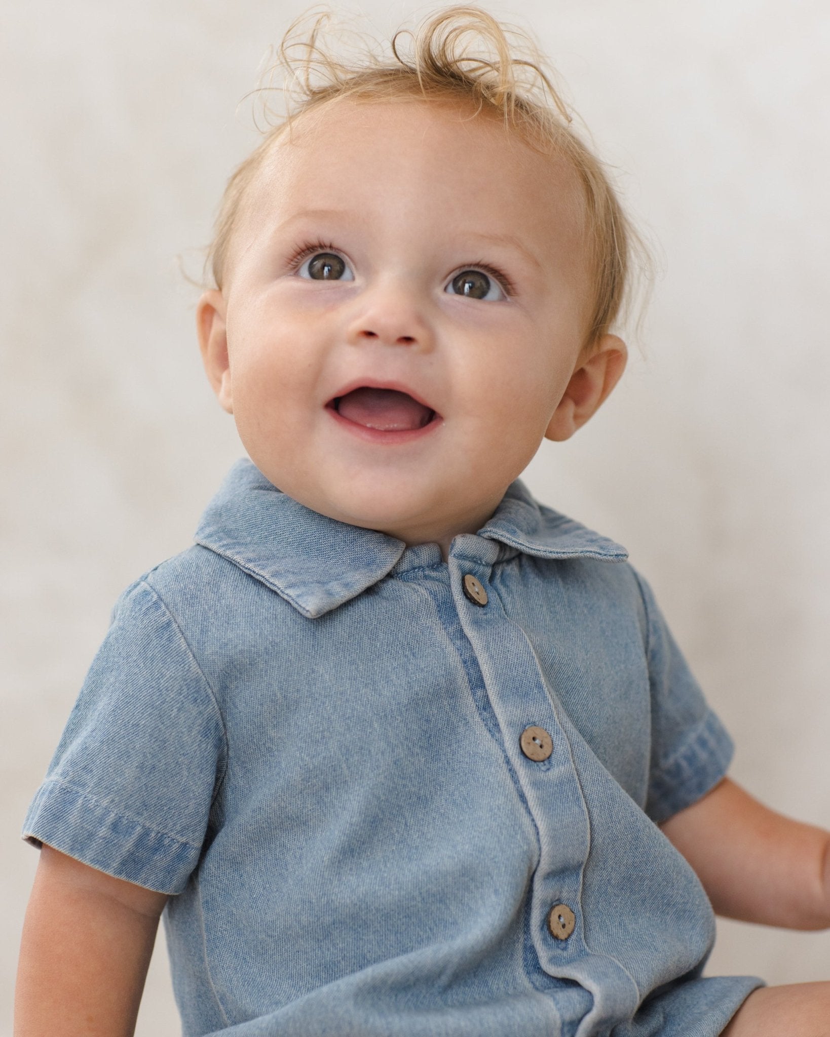 Quincy Mae Matteo Romper Lightweight Denim Quincy Mae