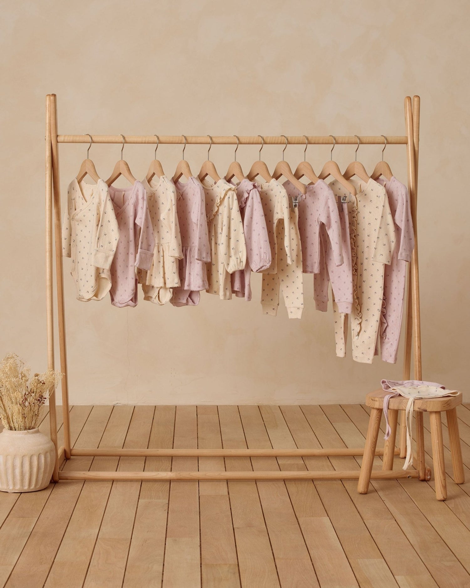 Quincy Mae Pointelle Long Sleeve Tee + Legging || Lilac Ditsy Quincy Mae