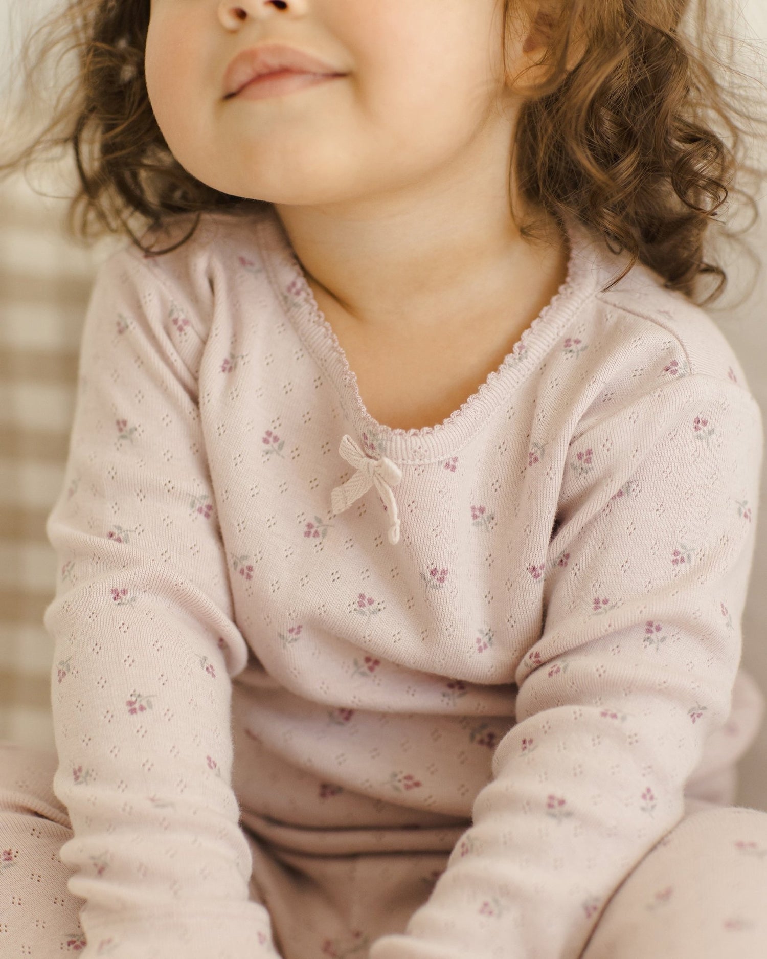 Quincy Mae Pointelle Long Sleeve Tee + Legging || Lilac Ditsy Quincy Mae