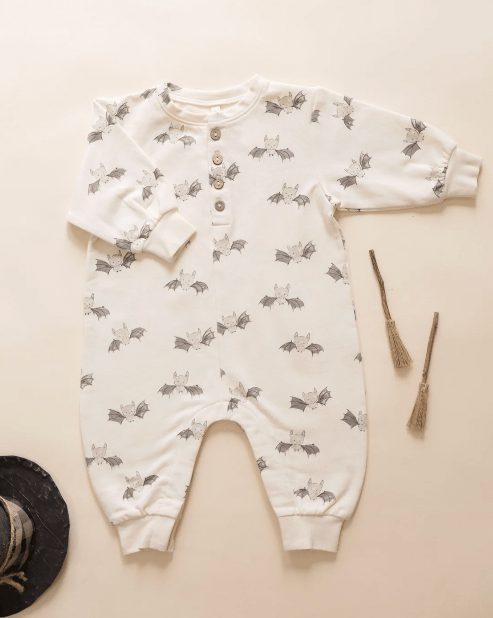 Quincy Mae Relaxed Fleece Jumpsuit || Bats Quincy Mae New