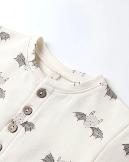 Quincy Mae Relaxed Fleece Jumpsuit || Bats Quincy Mae New