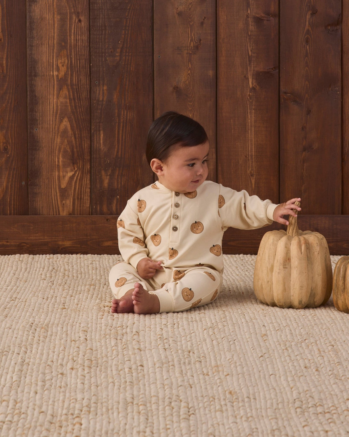 Quincy Mae Relaxed Fleece Jumpsuit - Pumpkins - official product image 4
