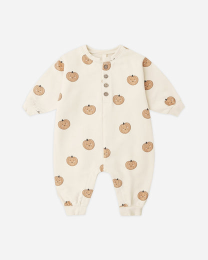 Quincy Mae Relaxed Fleece Jumpsuit - Pumpkins - official product image 1