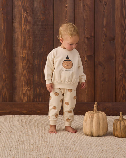 Quincy Mae Relaxed Fleece Sweatpant - Pumpkins - official product image 3