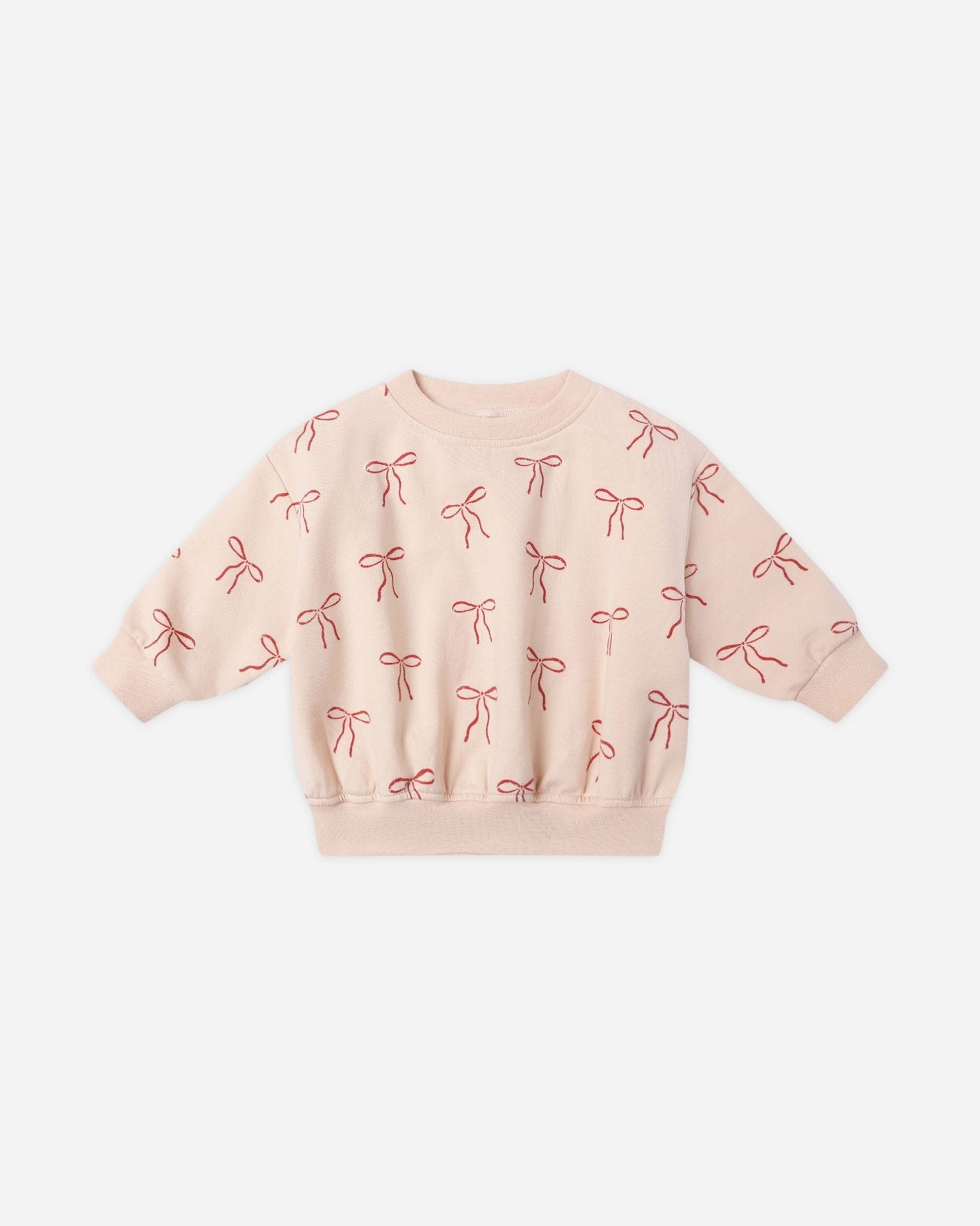 Quincy Mae Relaxed Fleece Sweatshirt || Red Bows Quincy Mae