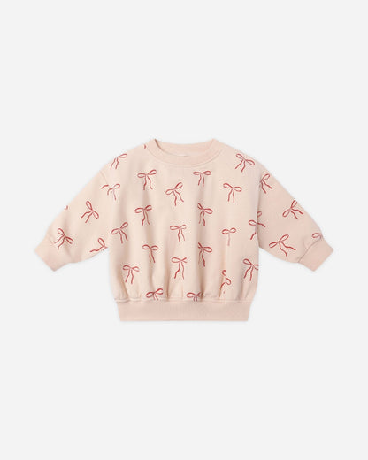 Quincy Mae Relaxed Fleece Sweatshirt || Red Bows Quincy Mae