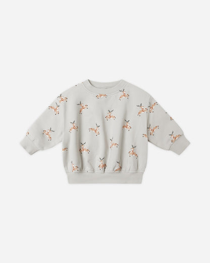 Quincy Mae Relaxed Fleece Sweatshirt || Reindeer Quincy Mae