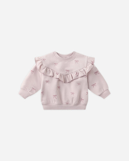 Quincy Mae Ruffle Fleece Sweatshirt || Bows Quincy Mae