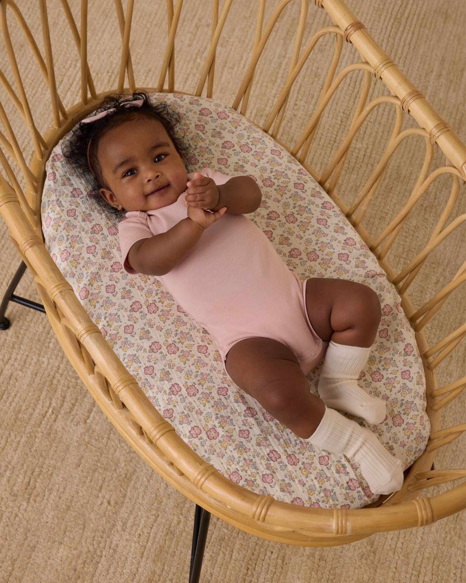 Quincy Mae Short Sleeve Bodysuit, 2 Pack || Swans, Bubblegum Quincy Mae