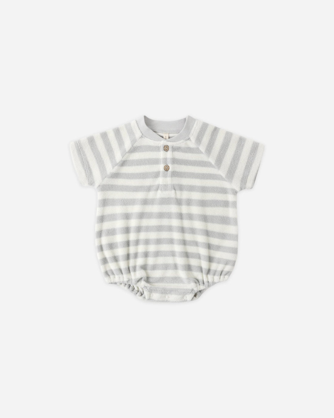 Quincy Mae Terry Henley Romper Sky Stripe Quincy Mae