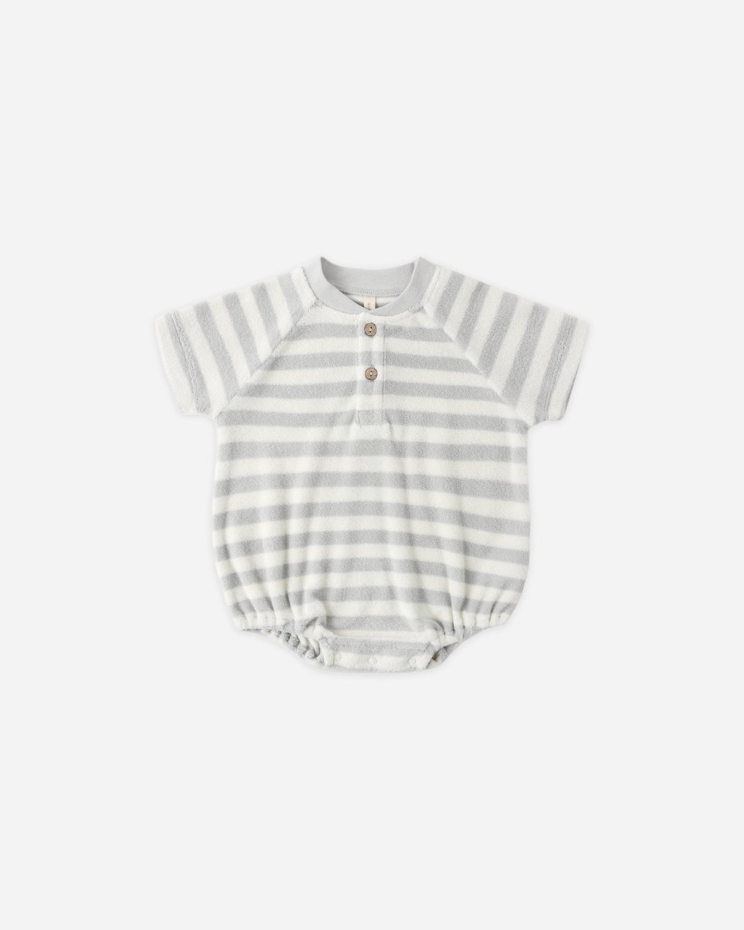Quincy Mae Terry Henley Romper Sky Stripe Quincy Mae