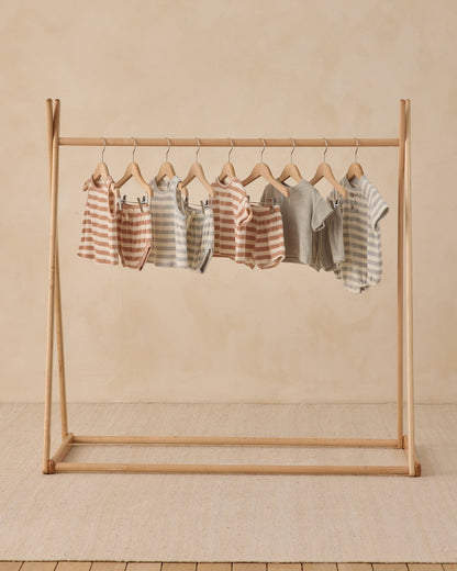 Quincy Mae Terry Henley Romper Sky Stripe Quincy Mae