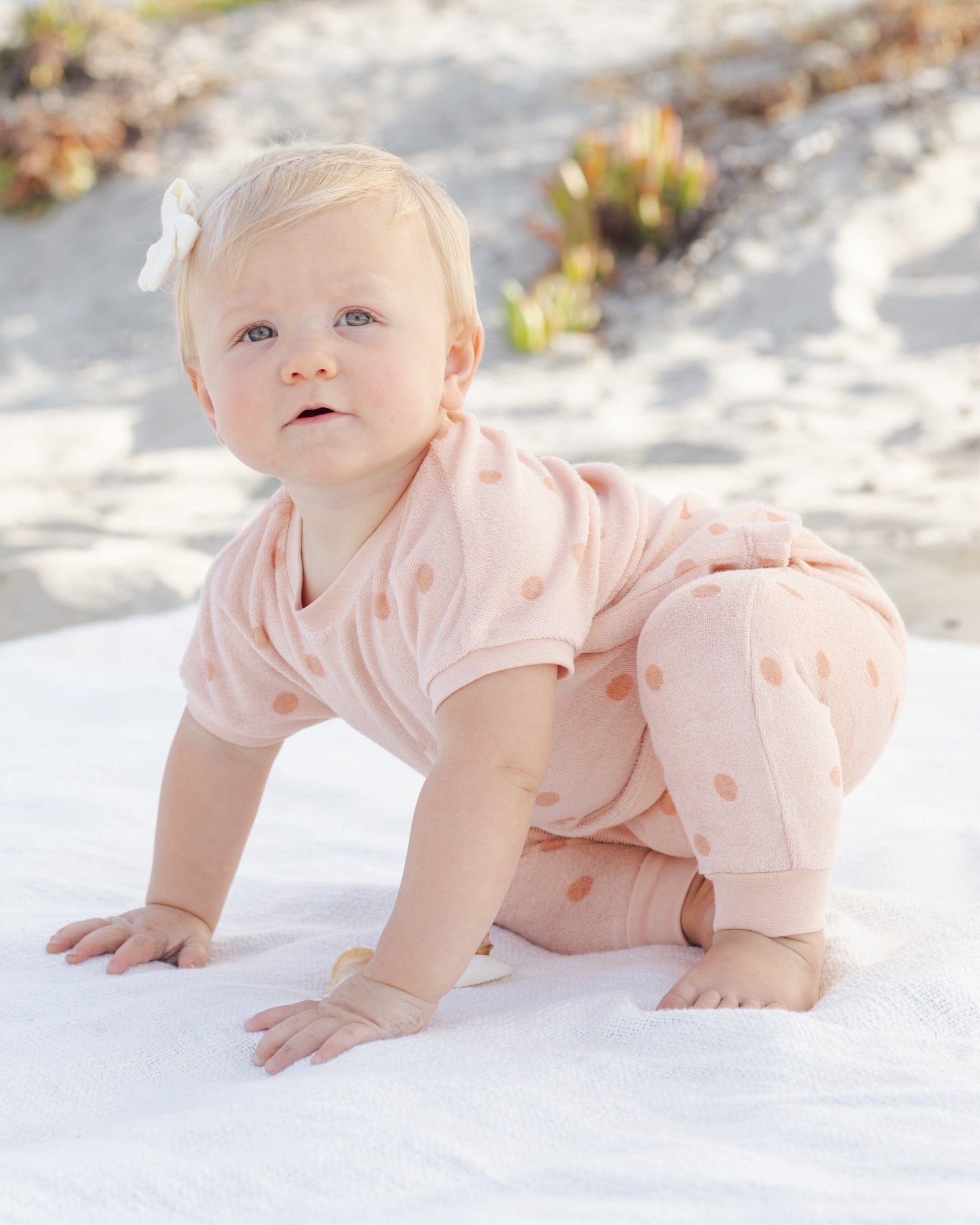 Quincy Mae Terry Tee + Pant Set Polka Dot Quincy Mae