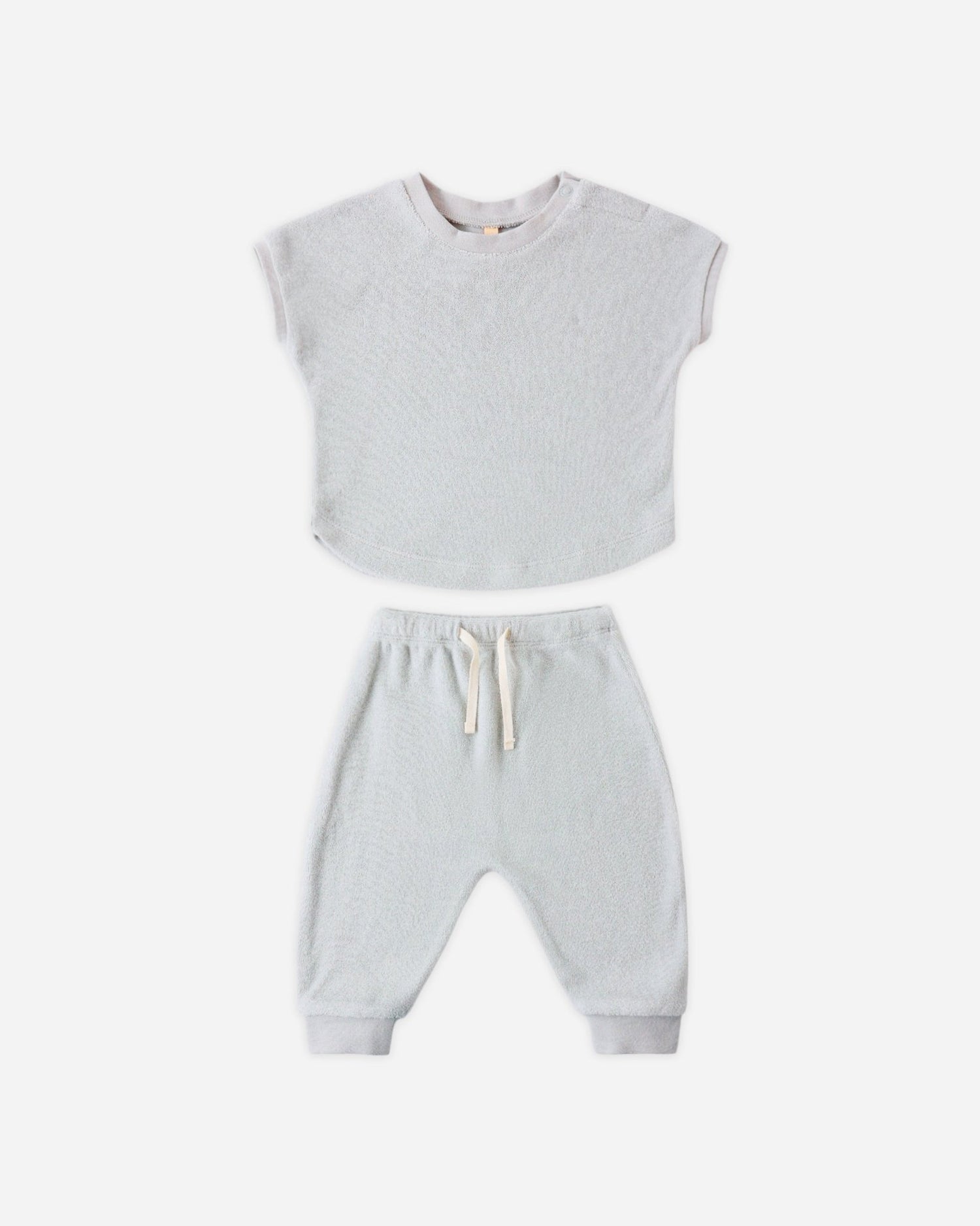 Quincy Mae Terry Tee + Pant Set Sky Quincy Mae
