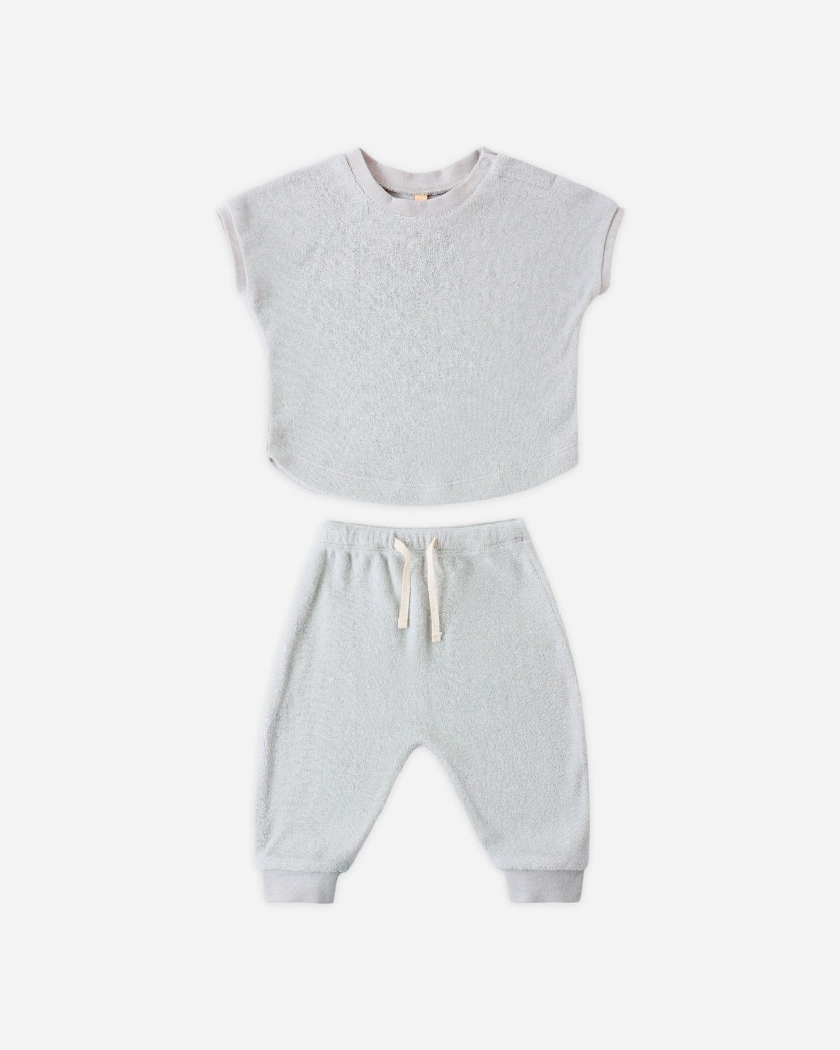 Quincy Mae Terry Tee + Pant Set Sky Quincy Mae