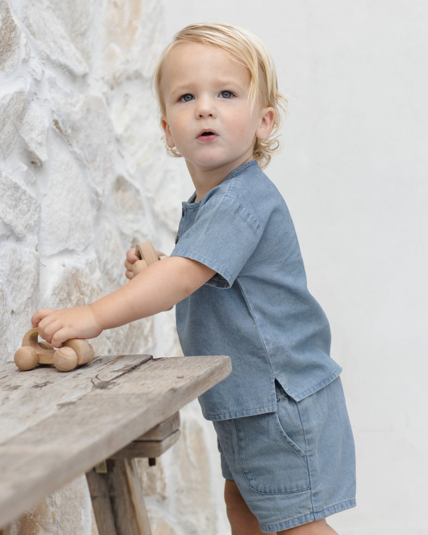 Quincy Mae Utility Short Lightweight Denim Quincy Mae
