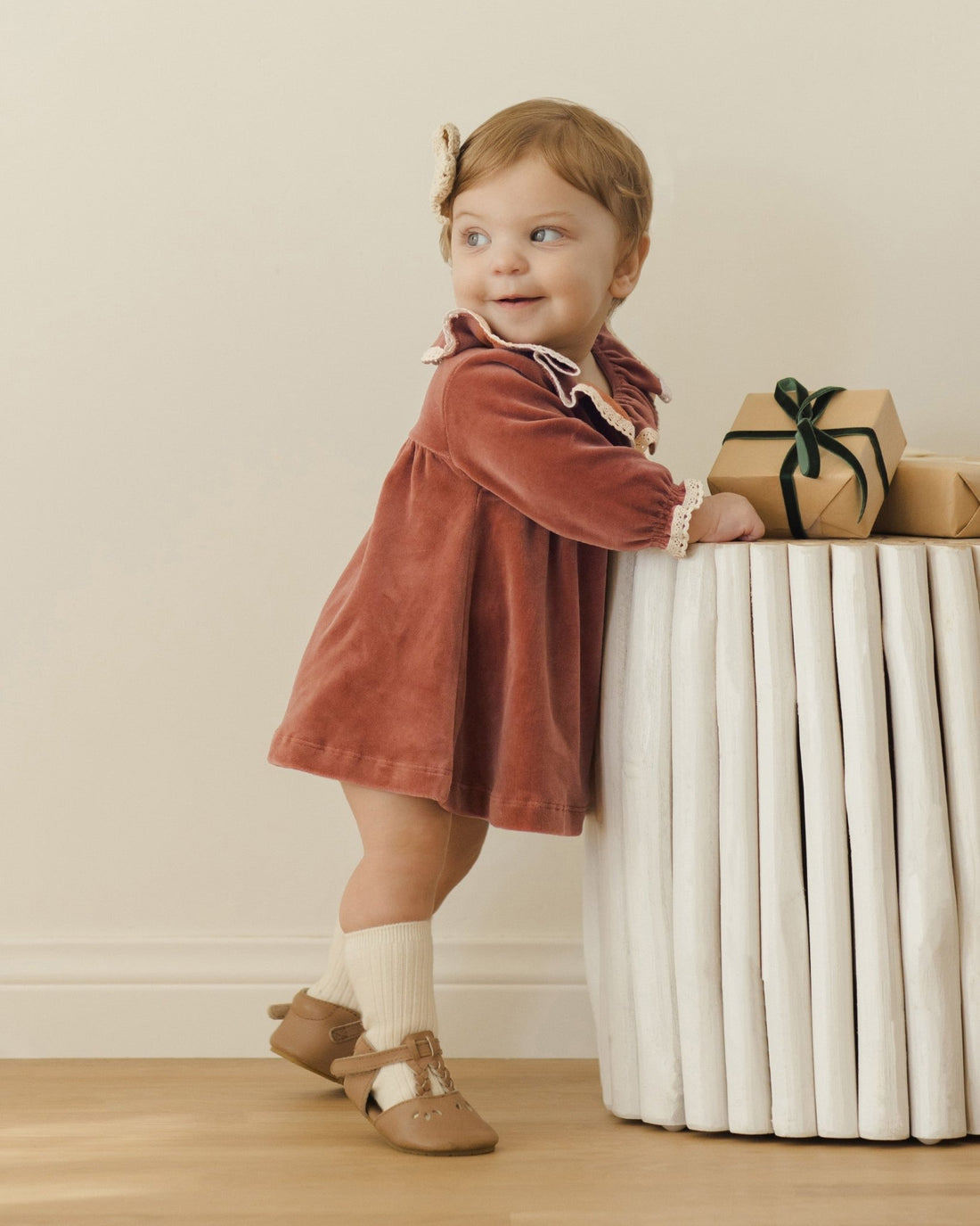 Quincy Mae Velour Baby Dress || Cranberry Quincy Mae