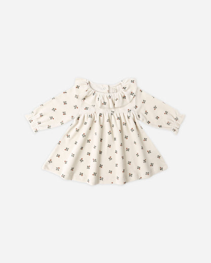 Quincy Mae Velour Baby Dress || Holly Berry Quincy Mae