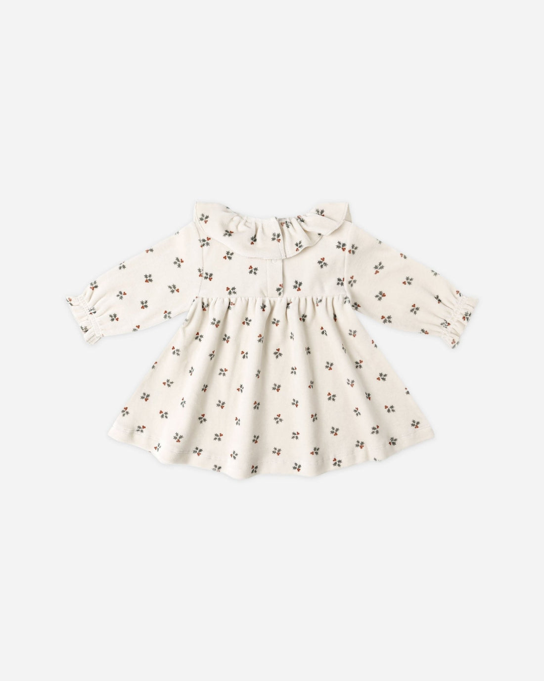 Quincy Mae Velour Baby Dress || Holly Berry Quincy Mae