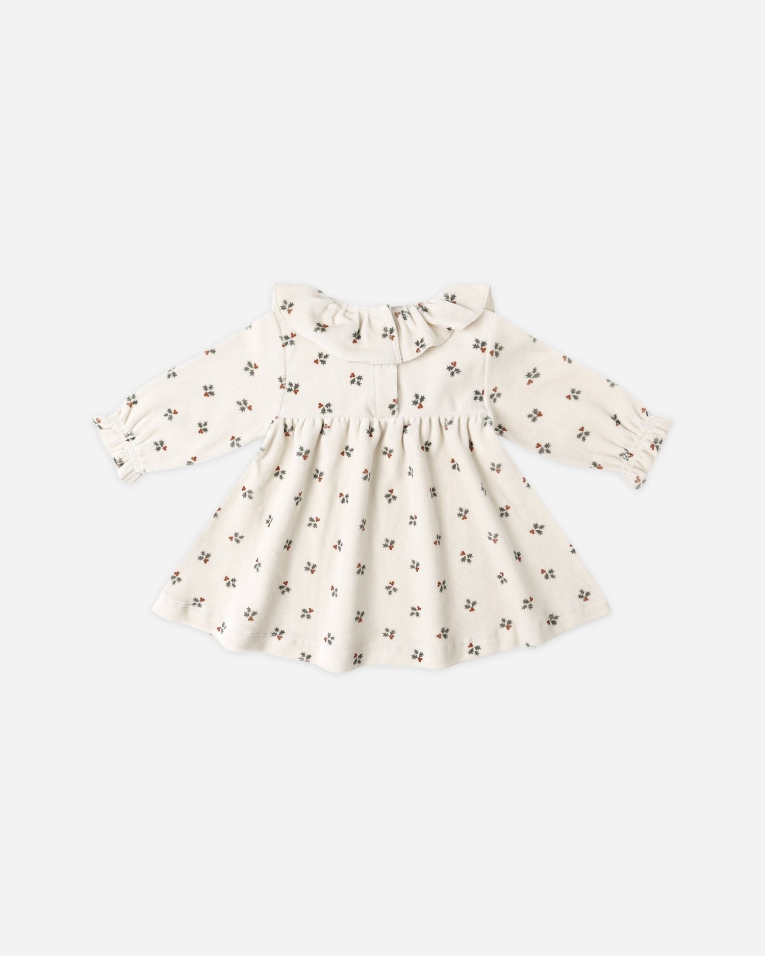 Quincy Mae Velour Baby Dress || Holly Berry Quincy Mae