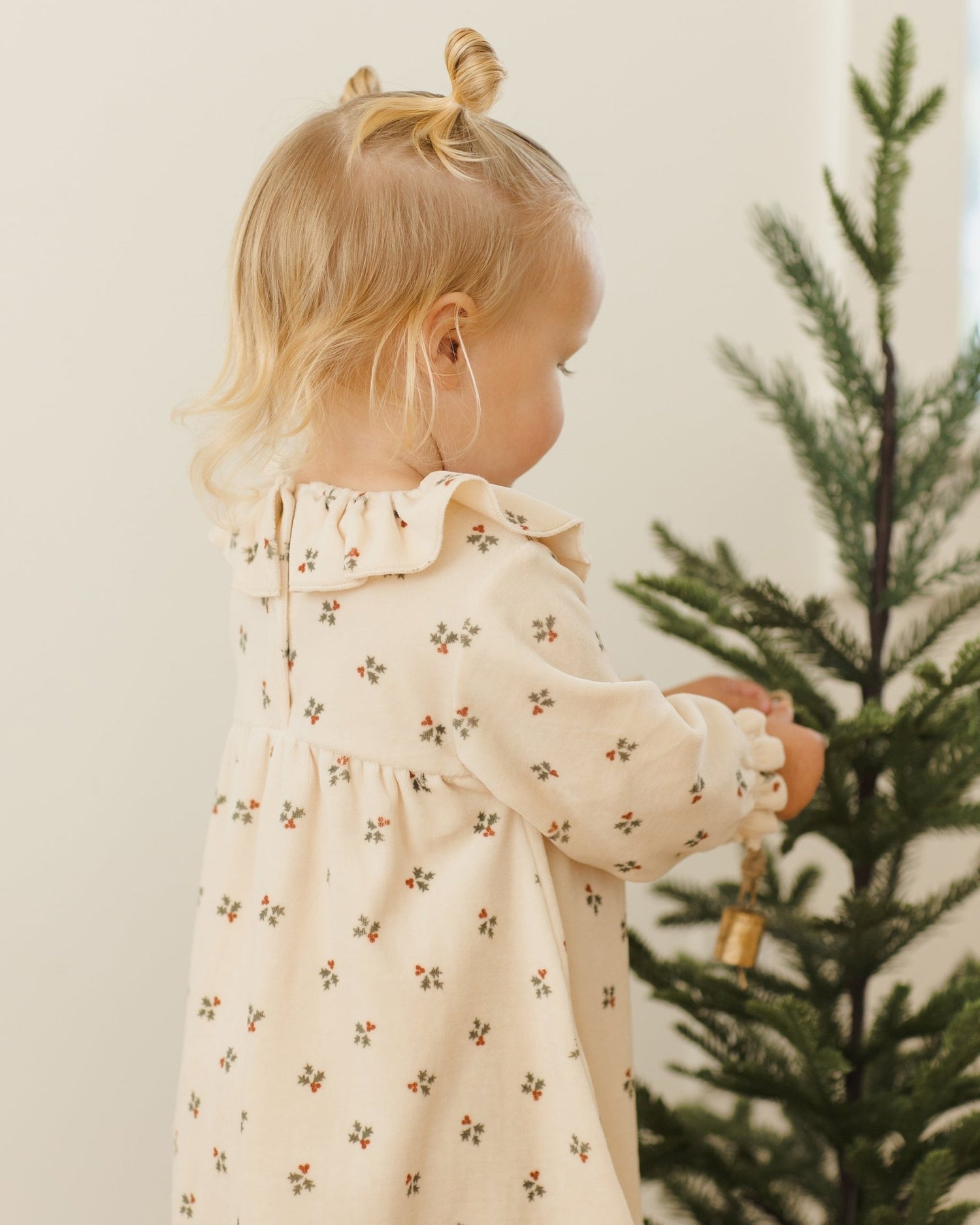 Quincy Mae Velour Baby Dress || Holly Berry Quincy Mae