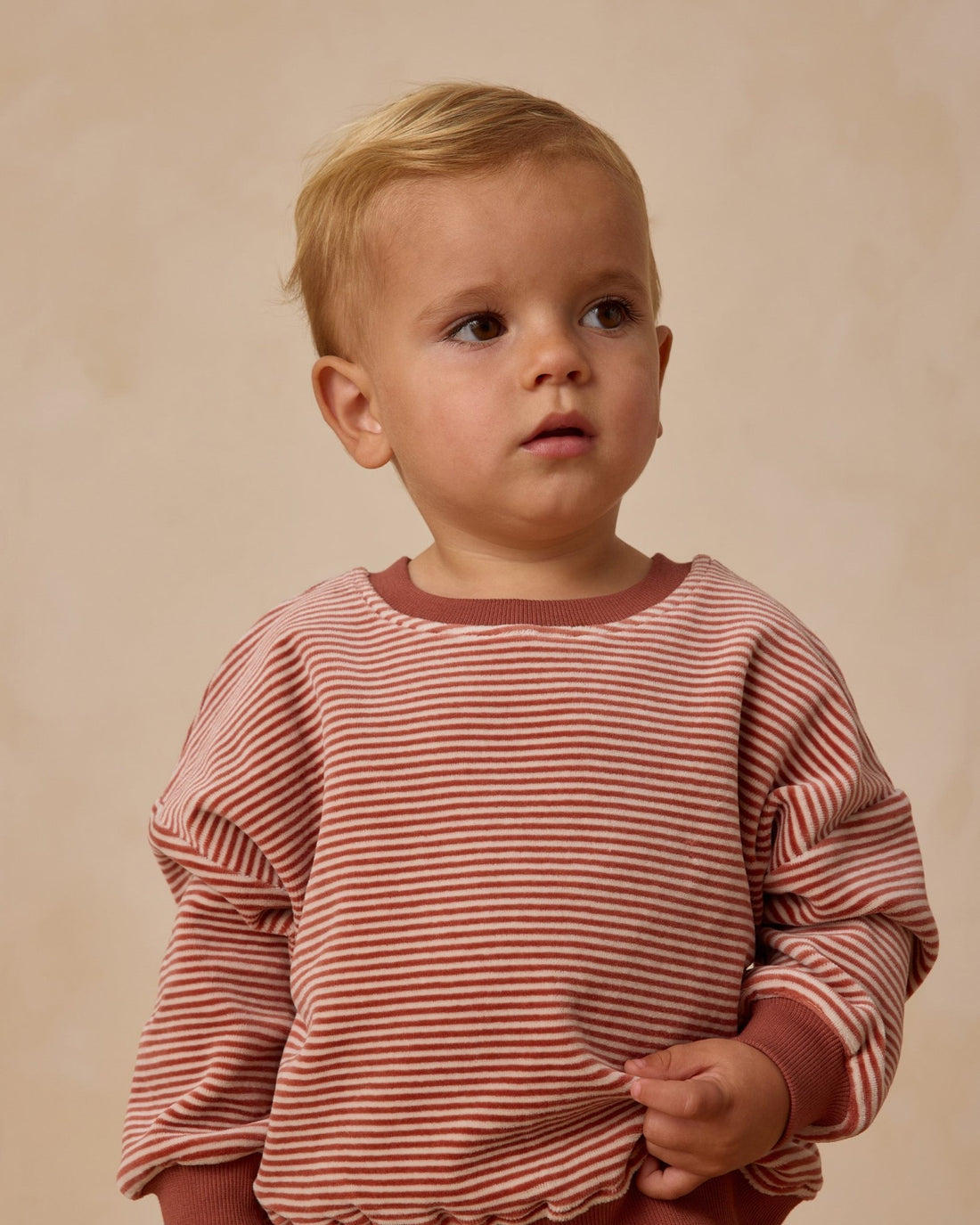 Quincy Mae Velour Relaxed Sweatshirt || Candy Stripe Quincy Mae