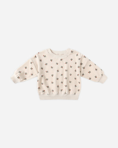Quincy Mae Velour Relaxed Sweatshirt || Holly Berry Quincy Mae