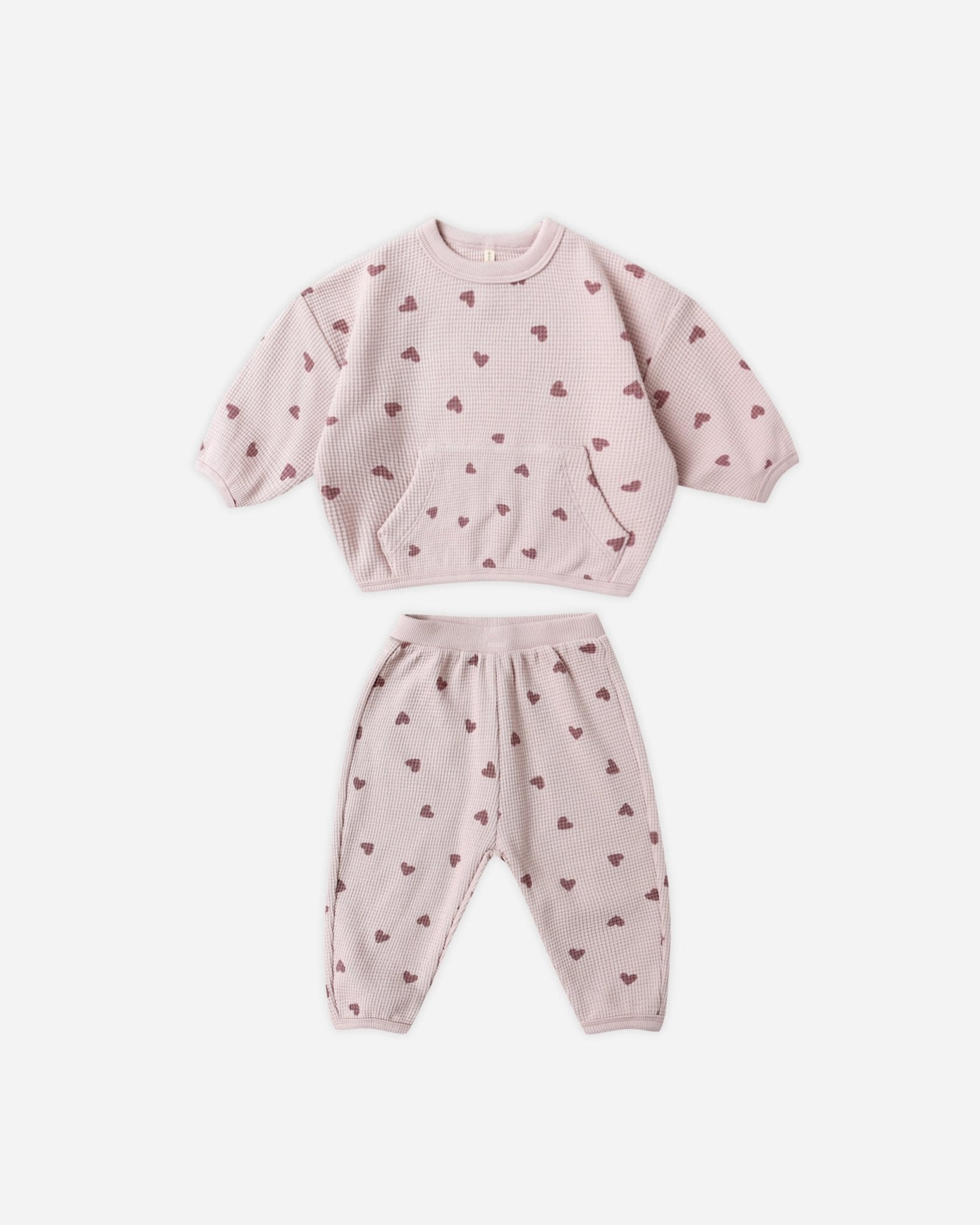 Quincy Mae Waffle Slouch Set || Hearts Quincy Mae