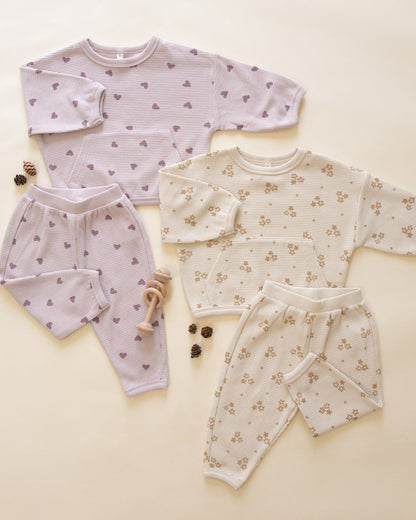 Quincy Mae Waffle Slouch Set || Hearts Quincy Mae