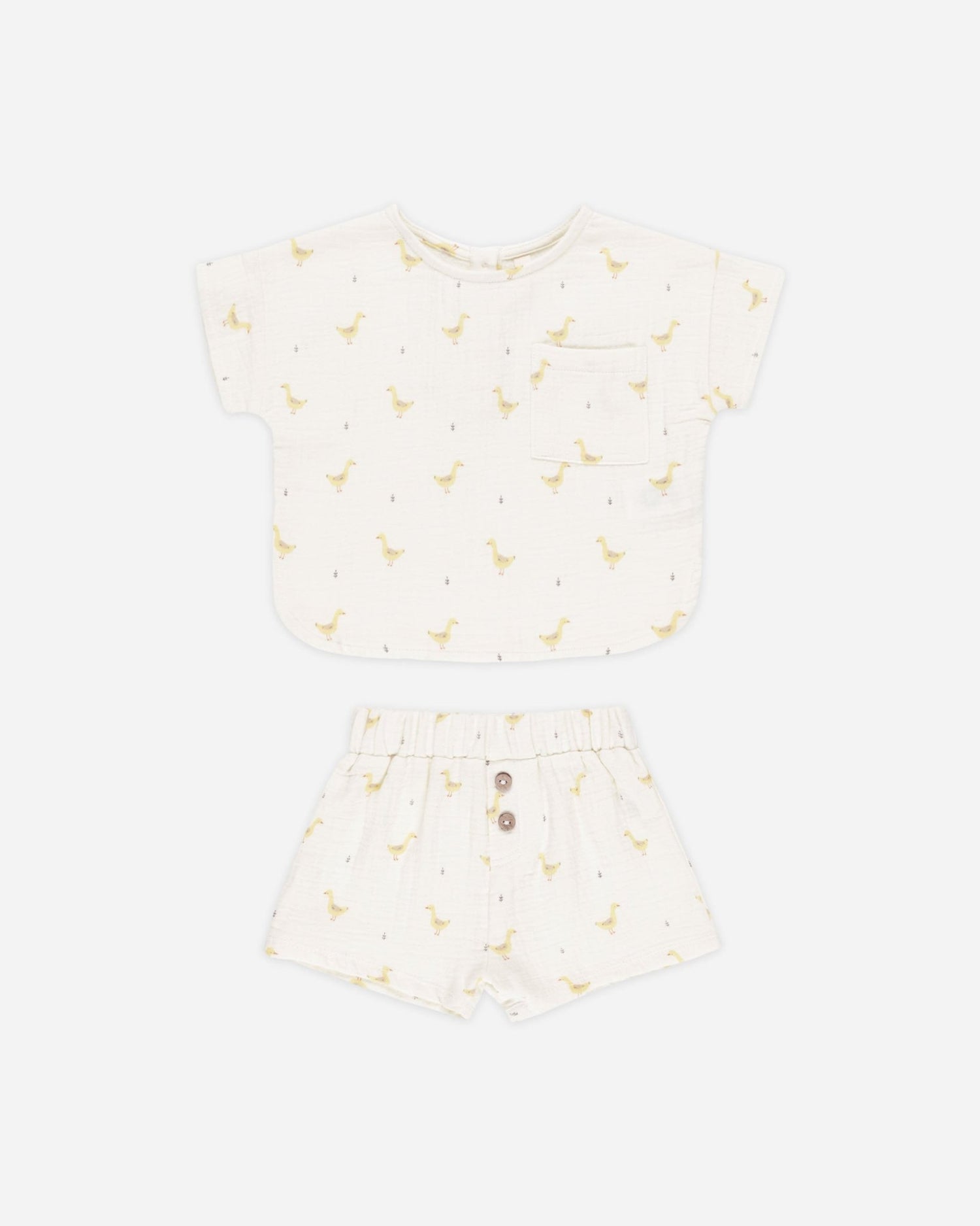 Quincy Mae Woven Boxy Top + Short Set || Geese Quincy Mae